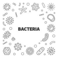 cadre de concept de vecteur de bactéries dans le style de contour
