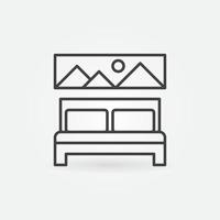 icône de concept de vecteur de lit double dans le style de ligne mince