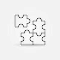 pièces de puzzle vecteur concept icône dans le style de contour