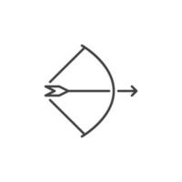 arc avec icône de contour de vecteur de flèche ou élément de conception