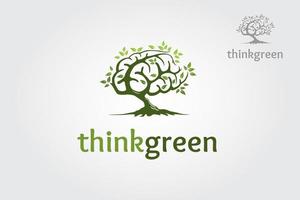 modèle de logo vectoriel thinkgreen. excellent logo, simple et unique.