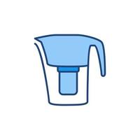 icône colorée de concept de vecteur de filtre à eau pichet