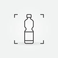 icône minimale de concept de vecteur de contour de bouteille en plastique