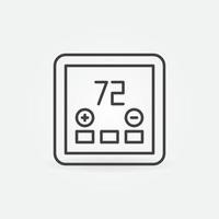 icône de contour de concept de vecteur de thermostat d'ambiance numérique