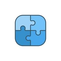 icône bleue de concept de vecteur de puzzle de quatre pièces