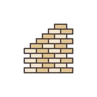 concept de vecteur de mur de brique icône ou symbole coloré