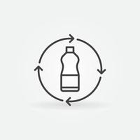 recycler l'icône de concept de vecteur de contour de bouteille en plastique
