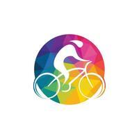 création de logo vectoriel de course cycliste. modèle de conception de logo de magasin de vélos.