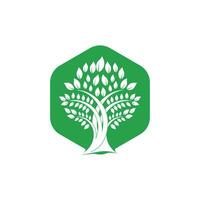 création de logo vectoriel arbre vert. produit naturel, magasin bio, entreprise d'écologie, médecine alternative, unité verte, jardin, agriculture, forêt etc.