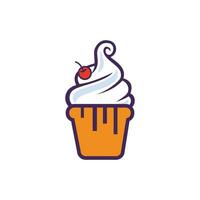 création de logo vectoriel de crème glacée. signe simple d'icône de crème glacée.