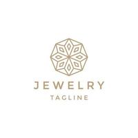 modèle de conception de logo bijoux ligne diamant vecteur plat