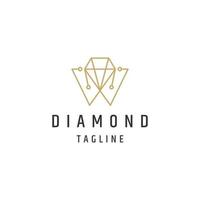 modèle de conception de logo bijoux ligne diamant vecteur plat