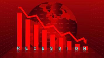 fond de récession mondiale. illustration de la récession économique avec le symbole de la flèche rouge tombant vecteur
