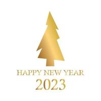 abstrait arbre de noël doré, symbole de vacances noël, nouvel an 2023 - vecteur