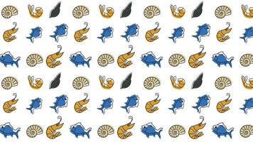 modèle vectorielle continue avec coquillages et poissons vecteur