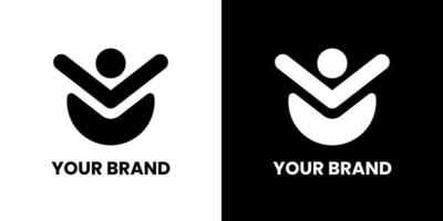 v logo pour la conception d'identité de marque électronique moderne minimaliste élégant simple idée créative vecteur