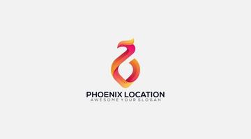 vecteur créatif de phoenix en tant que création de logo de localisation de points d'épingle