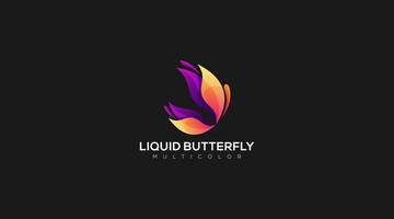 création de logo vectoriel papillon dégradé liquide