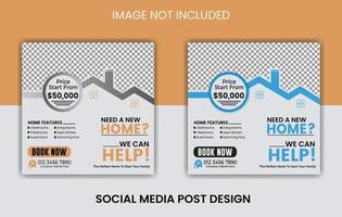 publications de médias sociaux modernes et créatives ou bannières web avec modèle de variation de couleur, ensemble de modèles de bannières carrées minimales modifiables vecteur