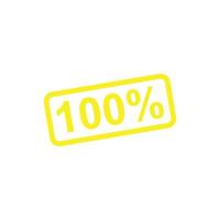eps10 icône de tampon en caoutchouc vecteur jaune isolé sur fond blanc. symbole de sceau à cent pour cent dans un style moderne et plat simple pour la conception de votre site Web, votre logo et votre application mobile