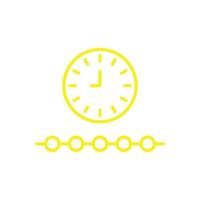 eps10 chronologie vectorielle jaune ou icône de ligne de progression isolée sur fond blanc. la technologie fintech décrit les symboles dans un style moderne simple et plat pour la conception de votre site Web, votre logo et votre application mobile vecteur