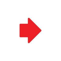 eps10 vecteur rouge icône flèche pointeur vers la droite isolé sur fond blanc. indicateur ou symbole de flèche directionnelle dans un style moderne et plat simple pour la conception de votre site Web, votre logo et votre application mobile