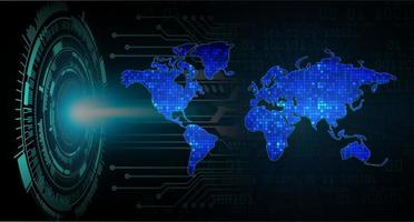 projecteur holographique de carte du monde moderne sur fond de technologie vecteur