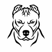 symbole du logo tête de pitbull. conception de pochoir. illustration vectorielle de tatouage. vecteur