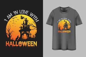 je suis amoureux du design de t-shirt noir halloween 2022 vecteur