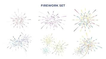 feu d'artifice, élément de conception pour les vacances, fête de célébration, anniversaire ou festival illustration vectorielle sur fond blanc vecteur