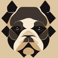 illustration graphique vectoriel de bulldog dans un style tribal isolé bon pour le logo, l'icône, la mascotte, l'impression ou la personnalisation de votre conception