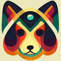 illustration graphique vectoriel de chien coloré dans un style tribal isolé bon pour le logo, l'icône, la mascotte, l'impression ou la personnalisation de votre conception