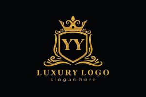 modèle initial de logo de luxe royal de lettre yy dans l'art vectoriel pour le restaurant, la royauté, la boutique, le café, l'hôtel, l'héraldique, les bijoux, la mode et d'autres illustrations vectorielles.