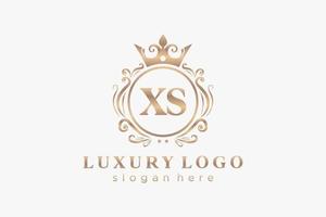 modèle initial de logo de luxe royal de lettre xs dans l'art vectoriel pour le restaurant, la royauté, la boutique, le café, l'hôtel, l'héraldique, les bijoux, la mode et d'autres illustrations vectorielles.