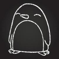 dessin à la craie de pingouin vecteur