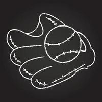 dessin à la craie sur un gant de baseball vecteur