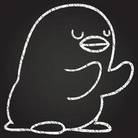 dessin à la craie de bébé pingouin vecteur