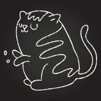 chat dessin à la craie vecteur
