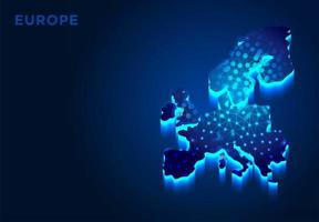 continent européen en silhouette bleue