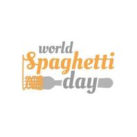 jour des spaghettis. conception d'illustration de style calligraphie dessinée à la main pour la bannière ou l'affiche de l'événement de la journée nationale des spaghettis vecteur