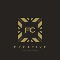 fc lettre initiale luxe ornement monogramme logo modèle vecteur