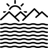 icône de la ligne icône océan vecteur