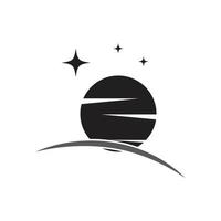 logo de l'illustration de la lune vecteur