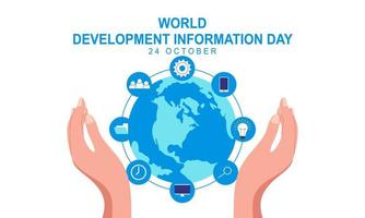 Journée mondiale d'information sur le développement. illustration d'icône d'information technologique vecteur