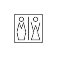 icône de concept de vecteur de toilettes hommes et femmes dans un style de ligne mince