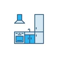 icône ou symbole bleu simple de concept de cuisine de vecteur
