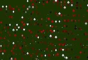 couverture vectorielle vert clair et rouge avec des symboles de pari. vecteur