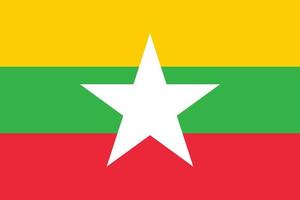 drapeau du myanmar, illustration vectorielle du drapeau de la birmanie vecteur