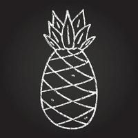 dessin à la craie d'ananas vecteur