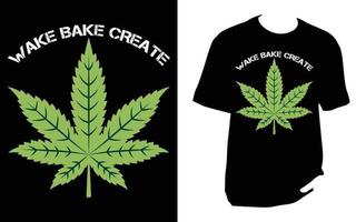 cannabis, t-shirt de mauvaises herbes, t-shirt de marijuana vecteur